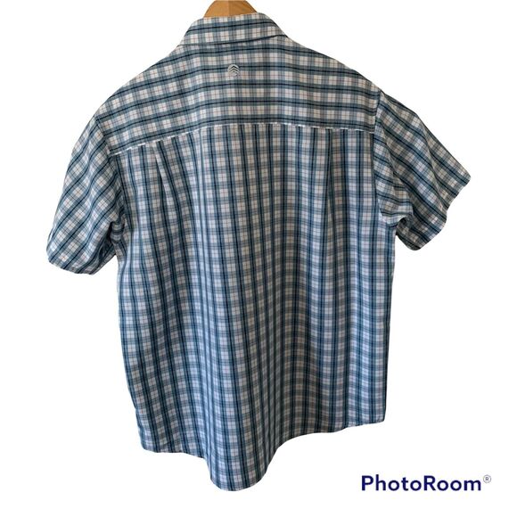 Solaris Fishing Shirt Short Sleeve Plaid Vented Sz Small Moisture Wicking UPF 50 - Picture 6 of 6